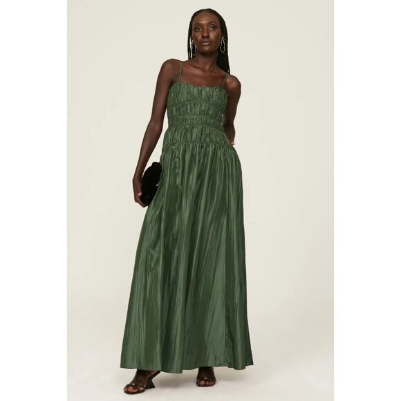 Jonathan Simkhai Dresses & Skirts - Jonathan Simkhai Stefanie Taffeta Pleated Emerald Gown 2
